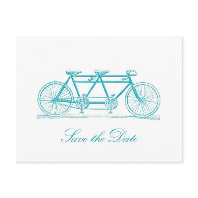 Bicycle Built For Two Save the Date Postcard