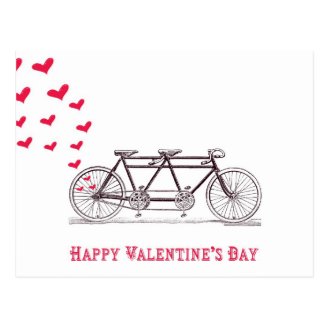Bicycle Built for Two Valentine's Day Postcard