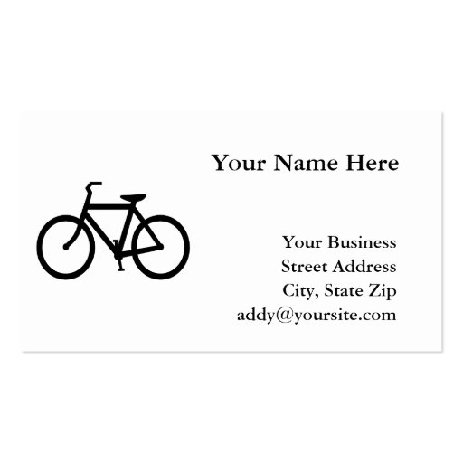 Bicycle Business Card Template (front side)