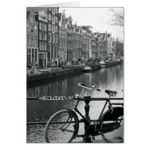 Bicycle by Canal Greeting Card