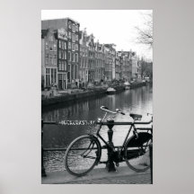 Bicycle by Canal Poster