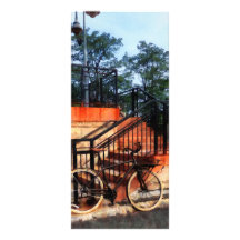 Bicycle by Train Station Full Color Rack Card