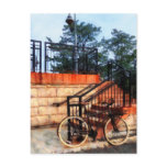 Bicycle by Train Station Post Card