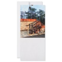 Bicycle by Train Station Custom Rack Card