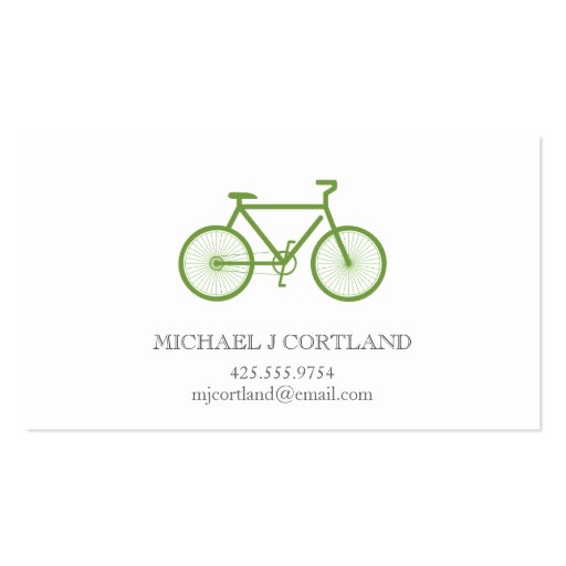 Bicycle Calling Card Business Card Templates (front side)