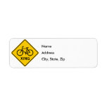 Bicycle Crossing Highway Sign Custom Return Address Label