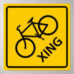 Bicycle Crossing Highway Sign Print