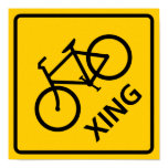 Bicycle Crossing Highway Sign posters