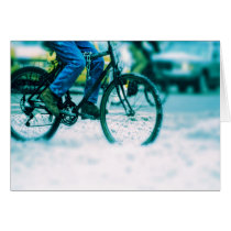 Bicycle Cycle Bicycling Cycling City Rain Storm Cards
