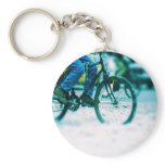 Bicycle Cycle Bicycling Cycling City Rain Storm Keychain