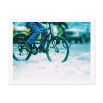 Bicycle Cycle Bicycling Cycling City Rain Storm Post Card