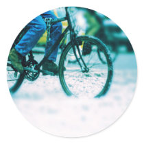 Bicycle Cycle Bicycling Cycling City Rain Storm Sticker