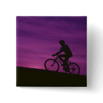 Bicycle Cycle Bicycling Cycling Purple Sunset Buttons