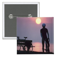 Bicycle Cycle Bicycling Cycling Quebec Canada Pinback Button