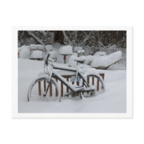 Bicycle Cycle Bicycling Cycling Waiting For Spring Postcards