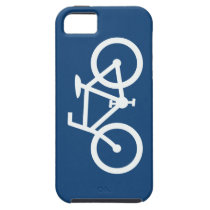 Bicycle Gaphic, Navy Blue & White iPhone 5 Cover