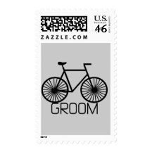 Bicycle Groom Tshirts and Gifts Postage Stamps