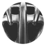 Bicycle Helmen On Black Background Round Stickers
