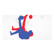 bicycle kick icon customized photo card