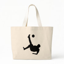 bicycle kick soccer player tote bag