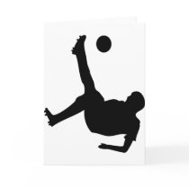 bicycle kick soccer player greeting card
