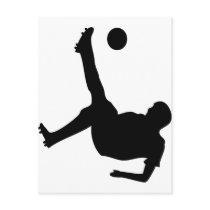 bicycle kick soccer player postcards