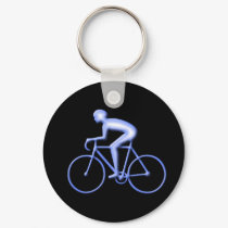 Bicycle Racing in Blue keychains