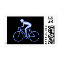 Bicycle Racing in Blue postage