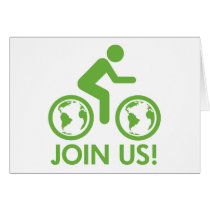 Bicycle Recycle Green Join Greeting Cards