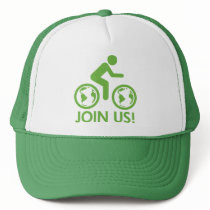 Bicycle Recycle Green Join hats by Zerotees Bicycle Recycle Green Join hats