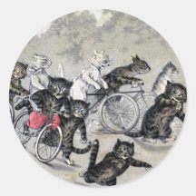 Bicycle Riding Cats Stickers