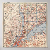 Bicycle Roads in New York and Conneticut 4 Posters