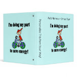 Bicycle Save Energy T-shirts and Gifts 3 Ring Binder