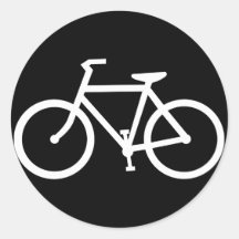 bicycle silhouette round sticker