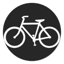 bicycle silhouette round sticker
