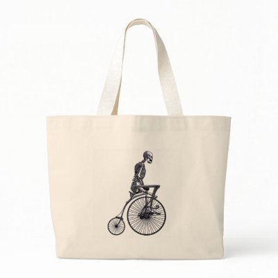 Bicycle Skeleton Tote Bags by nassosvakalis