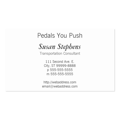 Bicycle Symbol Business Cards (back side)