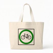 Bicycle Traffic Highway Sign Tote Bags
