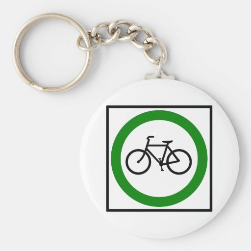 Bicycle Traffic Highway Sign Keychain