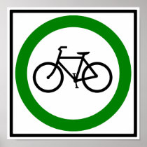 Bicycle Traffic Highway Sign Print