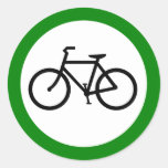 Bicycle Traffic Highway Sign Round Stickers