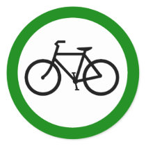 Bicycle Traffic Highway Sign Round Stickers