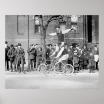 Bicycle Trick Riding, 1920s Print
