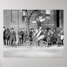 Bicycle Trick Riding, 1920s Print