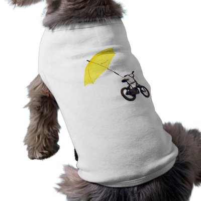 bicycle + umbrella doggie t-shirt by GeoKip