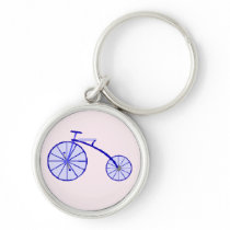 Bicycle vintage design on pink premium keychain