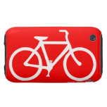 Bicycle: White on Red Tough Iphone 3 Cover