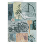 Bicycles and Peace Collage Art Card