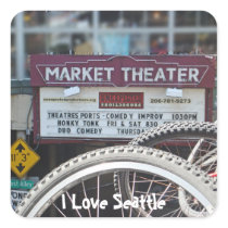 Bicycles at the Theater Square Stickers