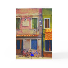 Bicycles in Burano Italy Venice Greeting Card card
